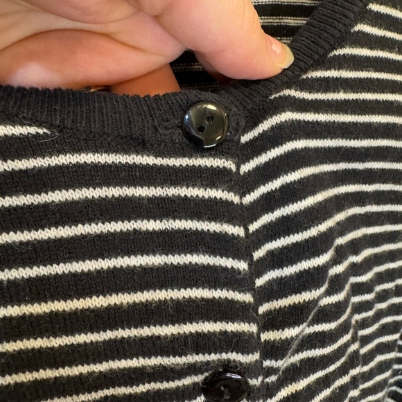 Fate Black and White Striped Button Down Cardigan V-Neck Women’s Size Small - Picture 5 of 12